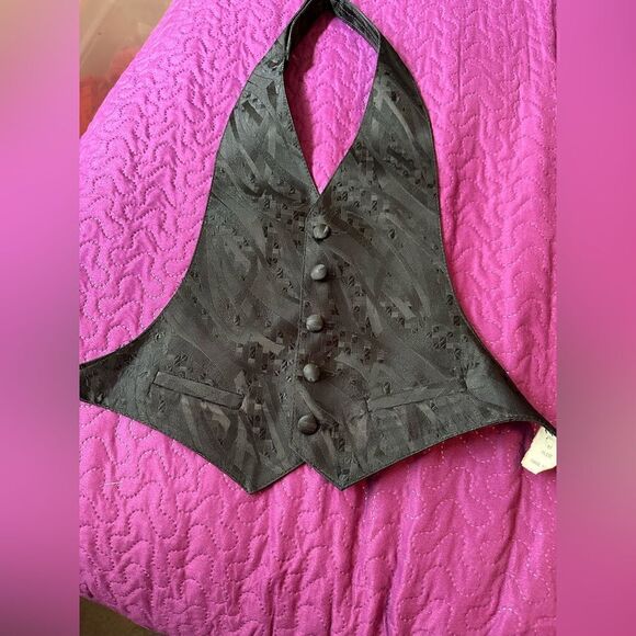 Boys Bracci Tux beautiful black vest Large adjustable at neck and back - Picture 1 of 6